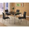 GRADE A2 - Seconique Charisma High Gloss Dining Set- Black High Gloss Dining Table &amp; 4 Black Fabric Dining Chairs