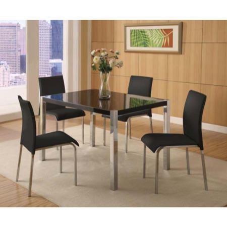GRADE A2 - Seconique Charisma High Gloss Dining Set- Black High Gloss Dining Table & 4 Black Fabric Dining Chairs