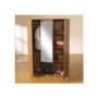 Seconique Hollywood Walnut and High Gloss 3 Door Mirrored Wardrobe