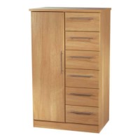 Welcome Furniture Loxley Childs 1 Door 6 Drawer Wardrobe in Oak