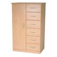 Welcome Furniture Stratford 1 Door 6 Drawer Childs Wardrobe in Beech