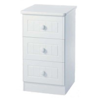 Welcome Furniture Cornwall White 3 Drawer Bedside Table