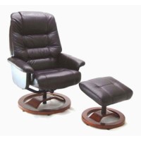 Global Furniture Alliance Venus Recliner and Footstool in Wine Red