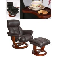 Global Furniture Alliance Mars Recliner and Footstool in Chocolate - recliner and footstool