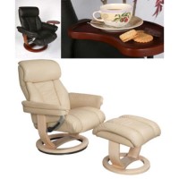 Global Furniture Alliance Mars Recliner and Footstool in Cream - recliner and footstool