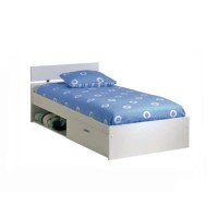 Inigo Single Bed with Drawers in White