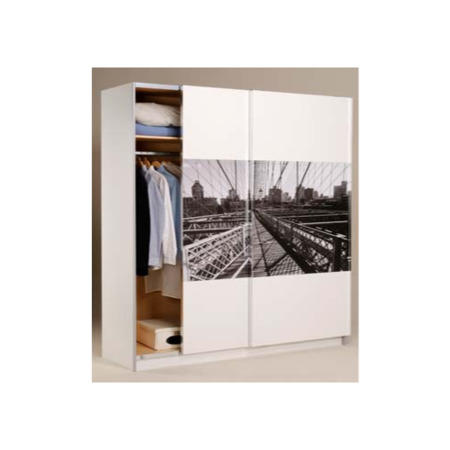 Manhattan Sliding 3 Door Wardrobe in White