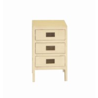 Ling White Lacquered 3 Drawer Bedside Chest - 