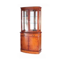 Kelvin Furniture Georgian Reproduction Bow 2 Door Display Cabinet - yew
