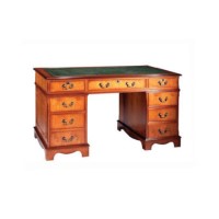 Kelvin Furniture Georgian Reproduction Wide Twin Pedestal Executive Desk in Mahogany