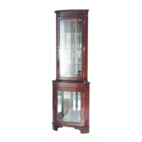Kelvin Furniture Georgian Reproduction Bow Corner Fully Glazed Display Cabinet in Yew