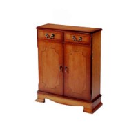 Kelvin Furniture Georgian Reproduction Large Apron 2 Door CD Unit - mahogany
