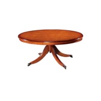Kelvin Furniture Georgian Reproduction Large Single Pedestal Oval Coffee Table in Mahogany