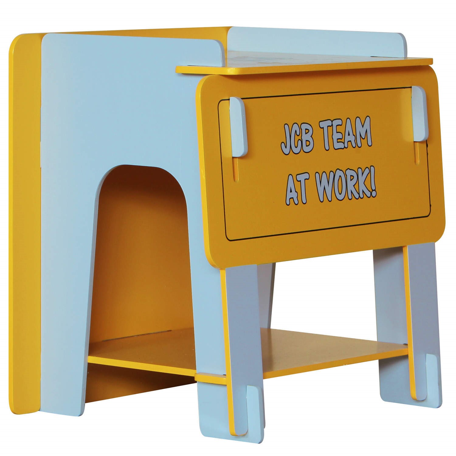 Kidsaw JCB Letto Singolo A Tema Escavatore, In Legno, Con Grafica Digger, Per Materasso 190x90 Cm