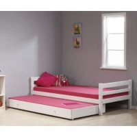 Thuka Minnie Solid Pine White Trundle Guest Bed