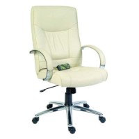 Kensley Leather Faced Executive Massage Chair in Cream