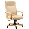 GRADE A1 - Teknik Office Knighton Leather Faced Executive Chair in Light Oak