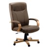 Teknik Office Richmond Leather Faced Executive Chair in Light Oak
