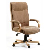 Teknik Office Gainsborough Faux Suede Executive Chair in Light Oak