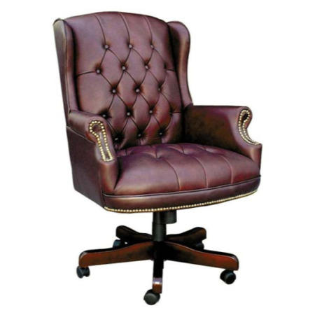 GRADE A1 - Teknik Office Chapman Leather Traditional Executive Chair - Burgundy