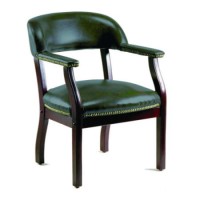 Teknik Office Cavendish Traditional Leather Study Chair in Green