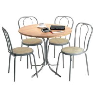 Bella Round Bistro Dining Set in Silver