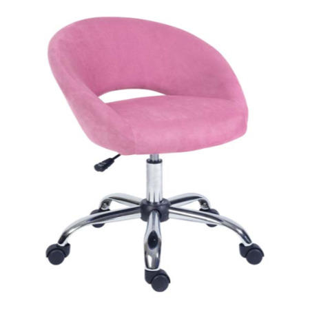 Teknik Office Locke Faux Suede Study Chair in Pink