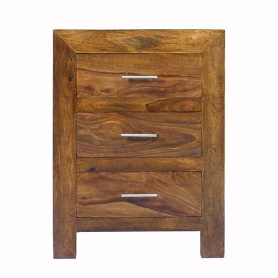 Heritage Furniture UK Laguna Sheesham 3 Drawer Bedside Chest