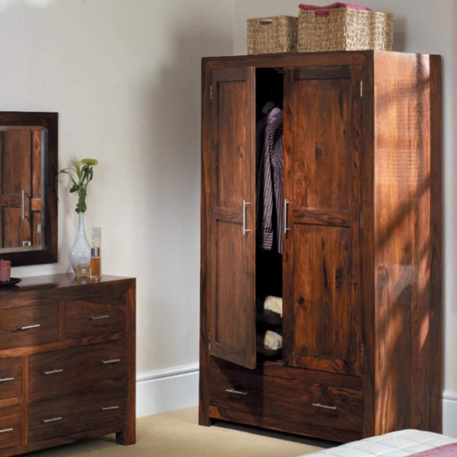 Heritage Furniture UK Laguna Sheesham 2 Door Wardrobe Furniture123