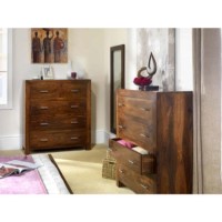 Heritage Furniture UK Laguna Sheesham Bedroom Storage Set with Portrait Mirror