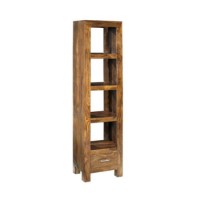 GRADE A1 -  Laguna Sheesham 4 Shelf 1 Drawer Display Cabinet