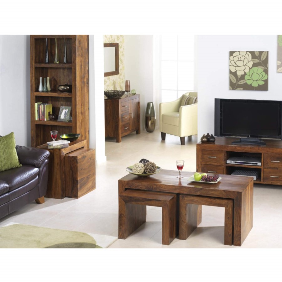 Laguna Sheesham Nest of 3 Coffee Tables