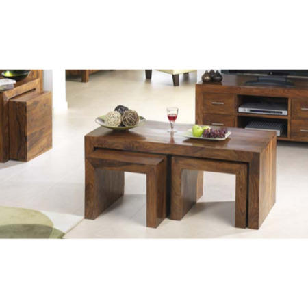 Laguna Sheesham Nest of 3 Coffee Tables