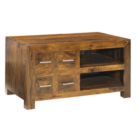Heritage Furniture UK Laguna Sheesham 4 Drawer Hi-fi Unit