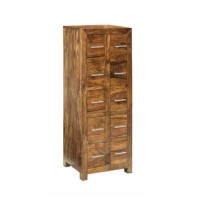Heritage Furniture UK Laguna Sheesham 10 Drawer CD Storage Unit