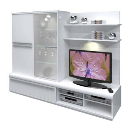 Sciae New White High Gloss Entertainment Combination Store and Display Unit
