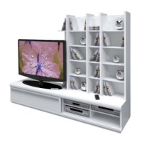 Sciae New White High Gloss Entertainment Shelving Unit