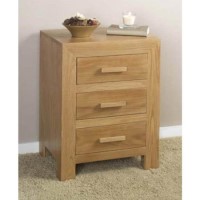 GRADE A3 - Heritage Furniture UK Laguna Oak 3 Drawer Bedside Chest