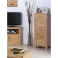 Heritage Furniture UK Laguna Oak 5 Drawer Narrow Chest