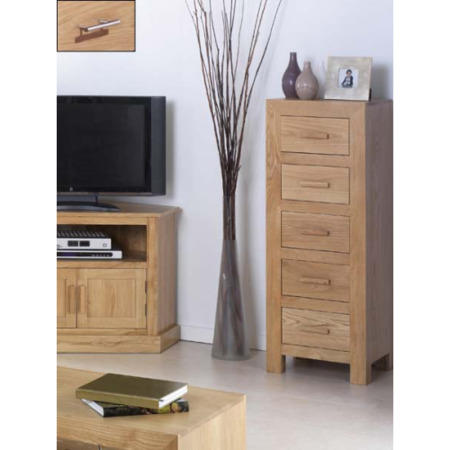 Heritage Furniture UK Laguna Oak 5 Drawer Narrow Chest