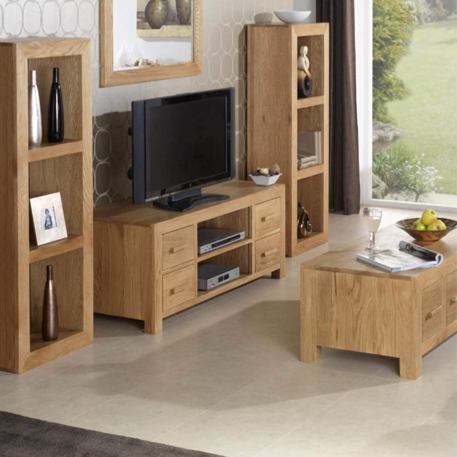Heritage Furniture UK Laguna Oak 3 Hole Narrow Display Unit