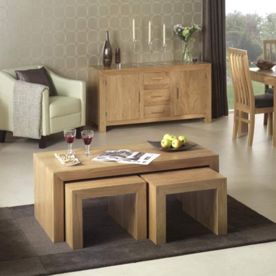 Heritage Furniture UK Laguna Oak Nest of 3 Coffee Tables