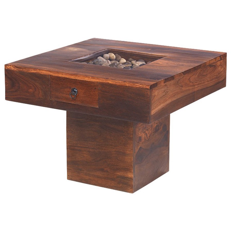 Heritage Furniture UK Delhi Indian Pebble Rectangular Coffee Table - 60 x 60cm