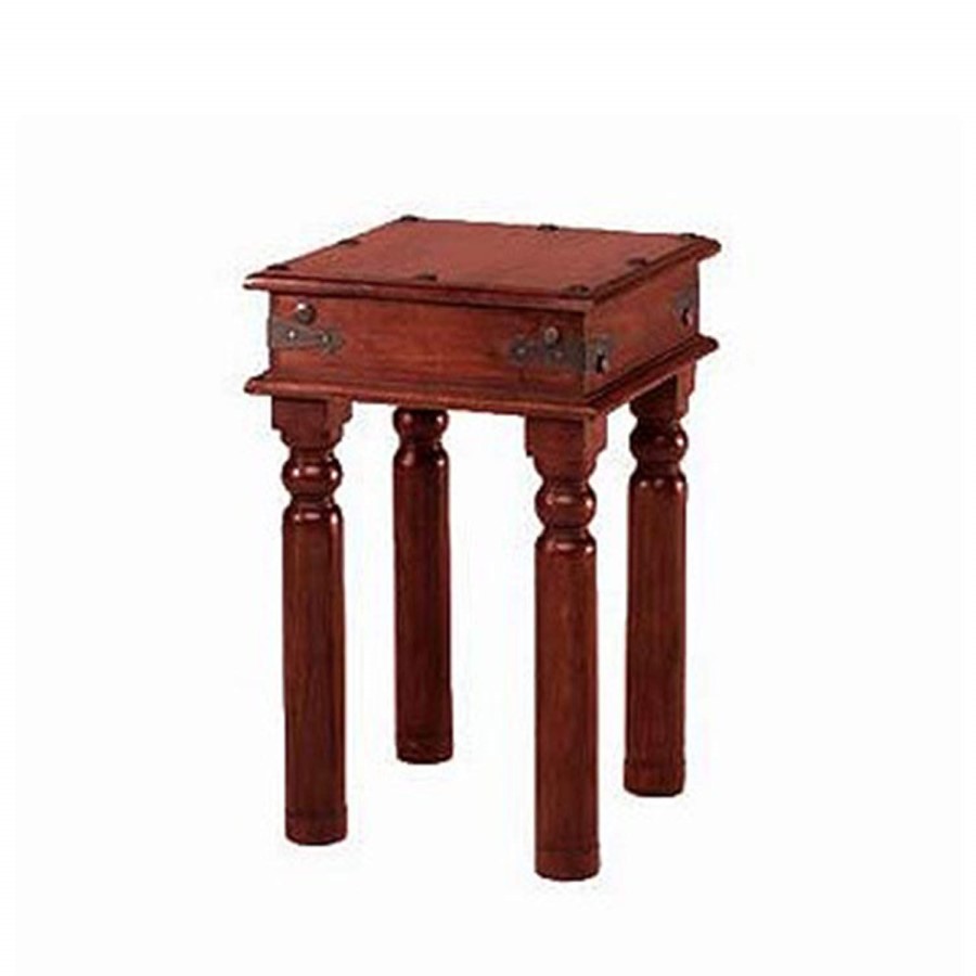 Heritage Furniture UK Delhi Indian Rivet Top Square Side Table