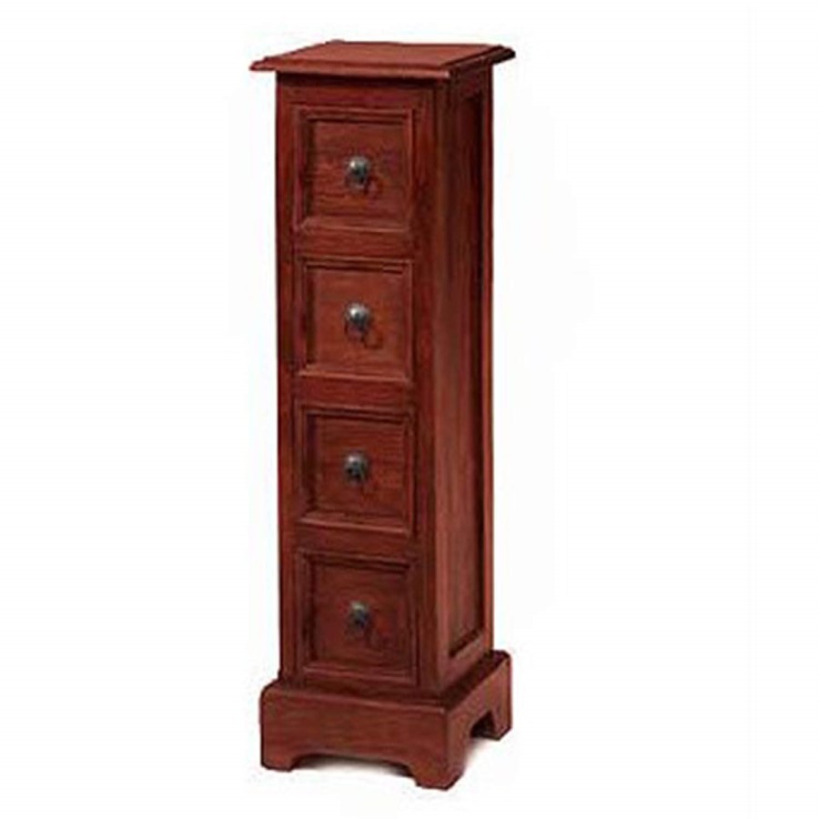 Heritage Furniture UK Delhi Indian 4 Drawer CD Storage Unit