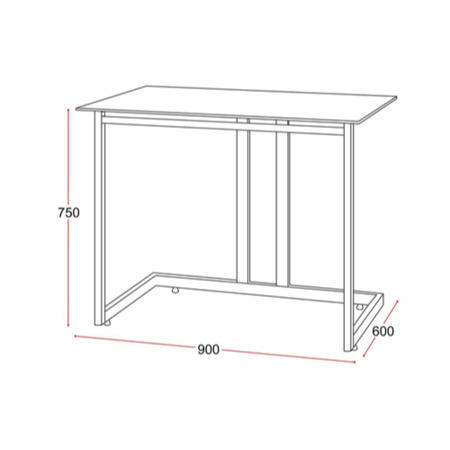 Jual Furnishings Mayfield Black Glass Desk MF006 SDB