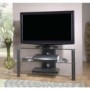 Thorley Clear Glass Medium Corner TV Unit with Black Uprights TL004 BC - 