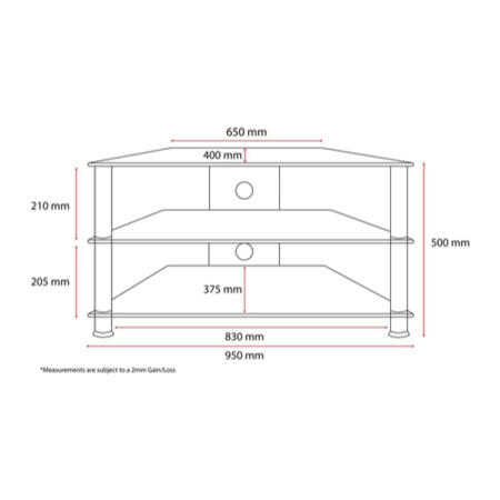 Jual Furnishings Thorley Black Glass Medium Corner TV Unit TL004 BB