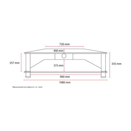 Orson Black Glass 2 Tier Corner TV Unit OS016 BB - 