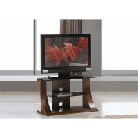 Langdon Small Black Glass TV Unit with Wooden Frame - TV's up to 32" - 39"